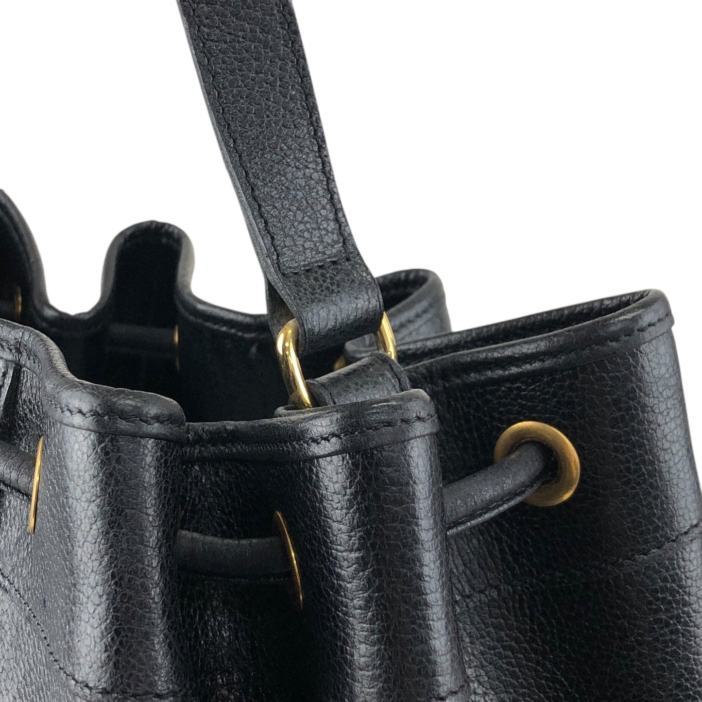 Yves Saint Laurent Drawstring Shoulder bag Black Vintage upwttg