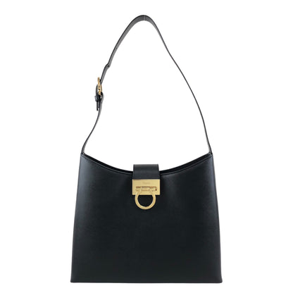 Salvatore Ferragamo Gancini Shoulder bag Black Vintage kz7n2r