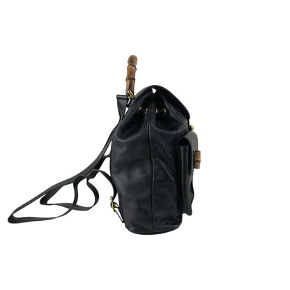 GUCCI Bamboo Backpack Black Vintage 38shhu