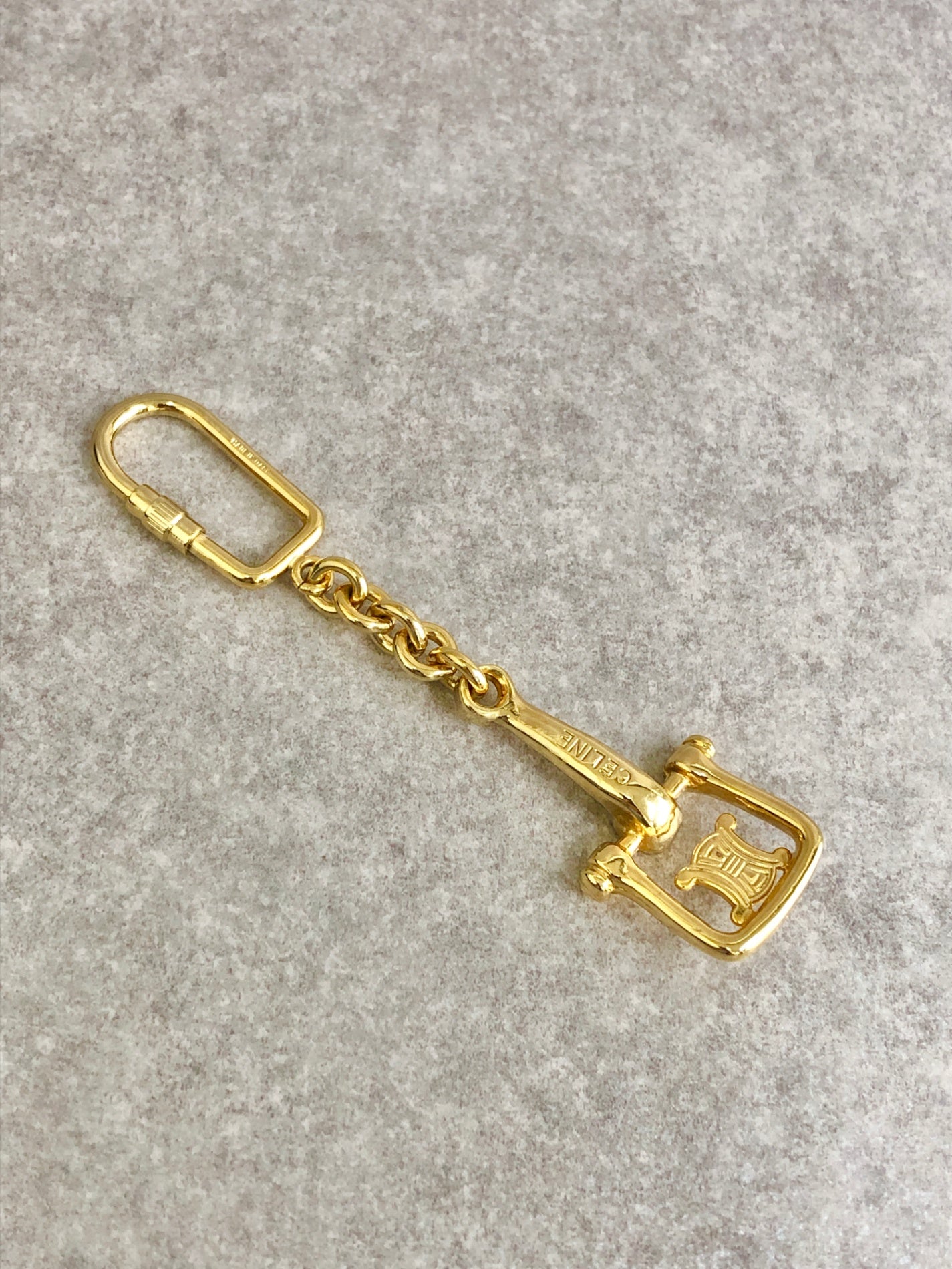 CELINE Triomphe Charm Gold Vintage texfpd