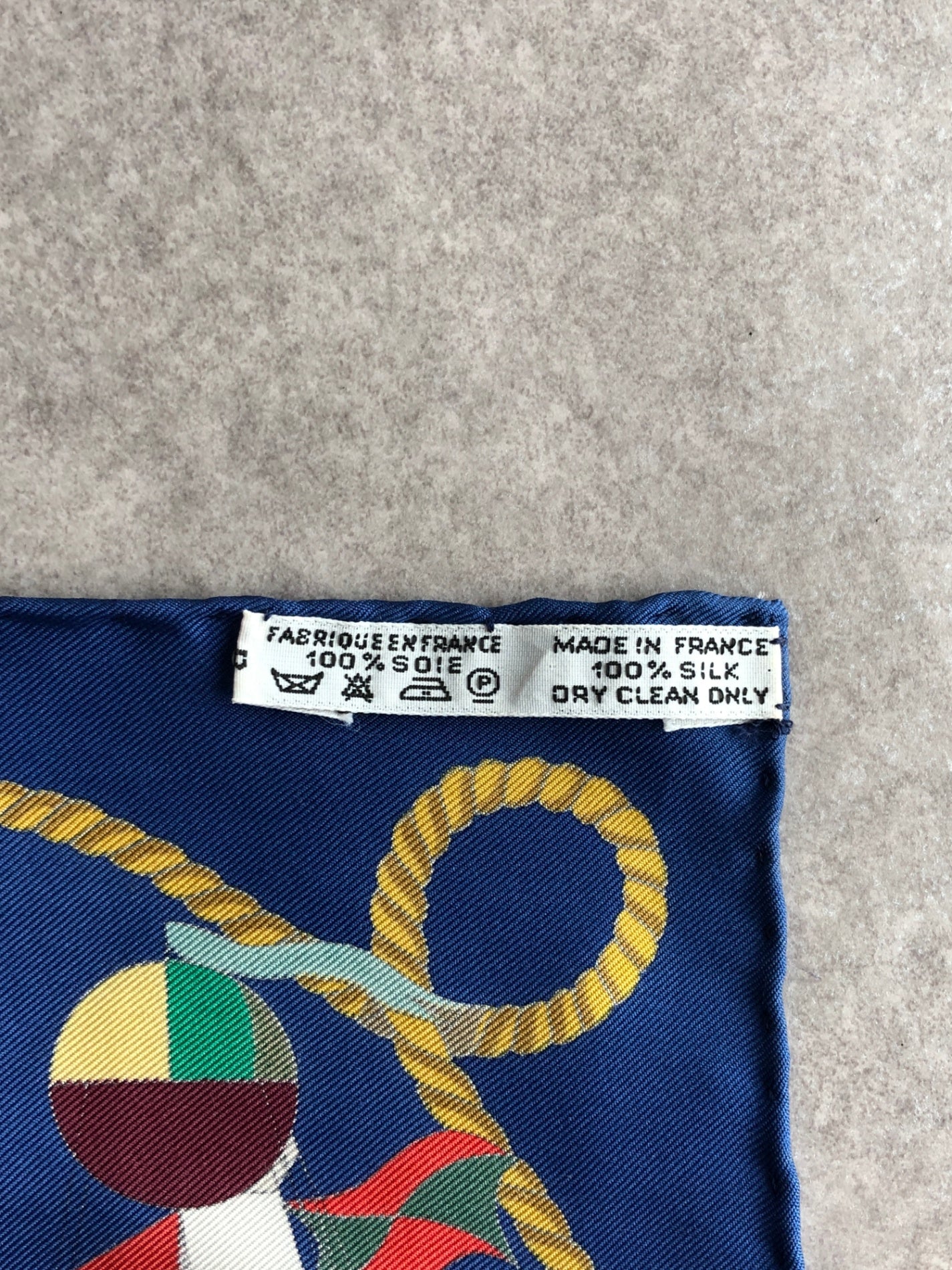 HERMES Silk Scarf Blue balloon motif LES FOLIES DU CIEL Vintage