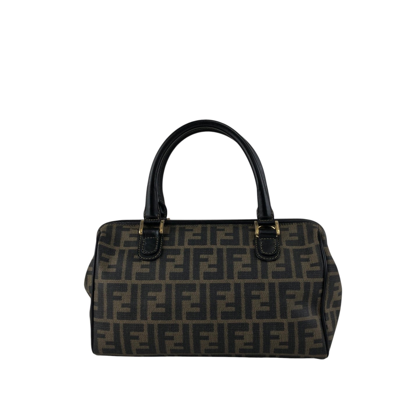FENDI Zucca Logo Small Boston bag Handbag Black Vintage cf6xpb