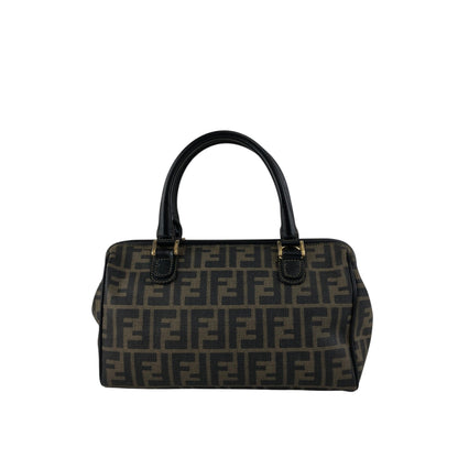 FENDI Zucca Logo Small Boston bag Handbag Black Vintage cf6xpb