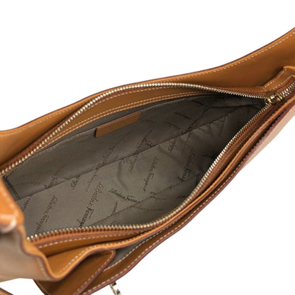 Salvatore Ferragamo Gancini Shoulder bag Brown Vintage 6kjzn6
