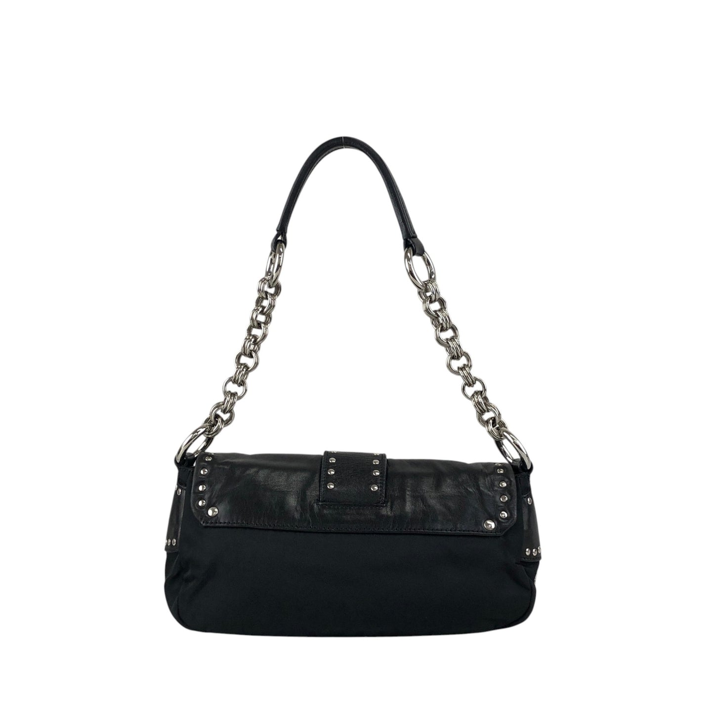 PRADA Triangle Logo Shoulder bag Black Vintage tiuxdg