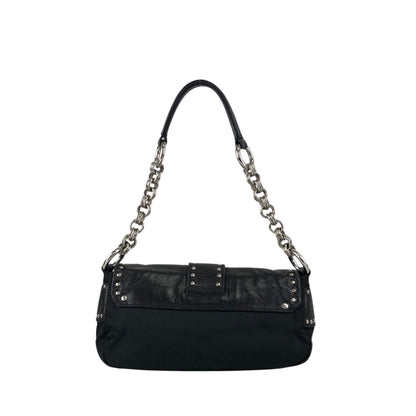 PRADA Triangle Logo Shoulder bag Black Vintage tiuxdg