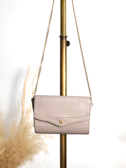Christian Dior Logo Chain Shoulder bag Gray Vintage kynndd