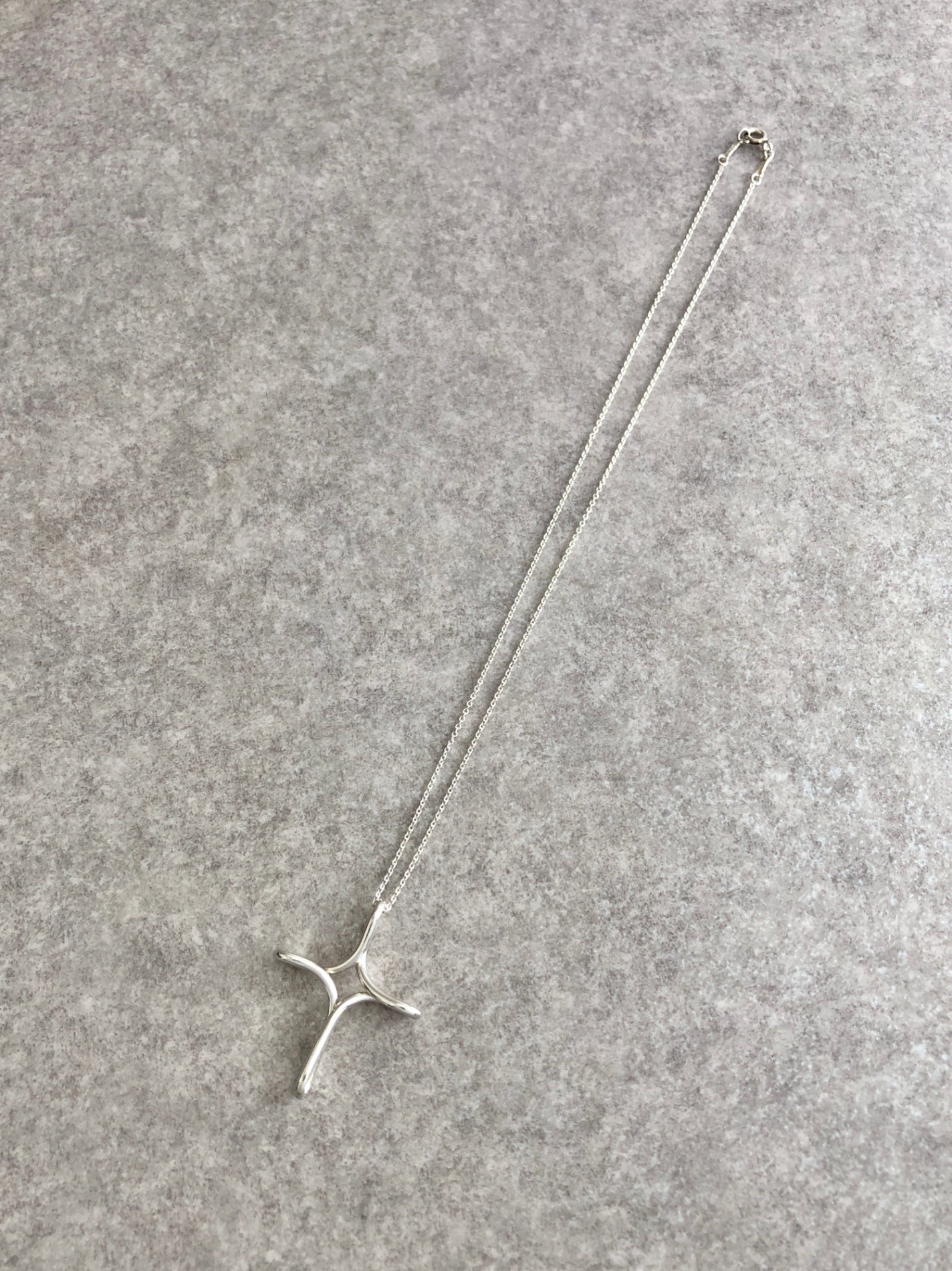 Tiffany & Co. Cross Motif SILVER925 Necklace Silver Vintage 57zzaz