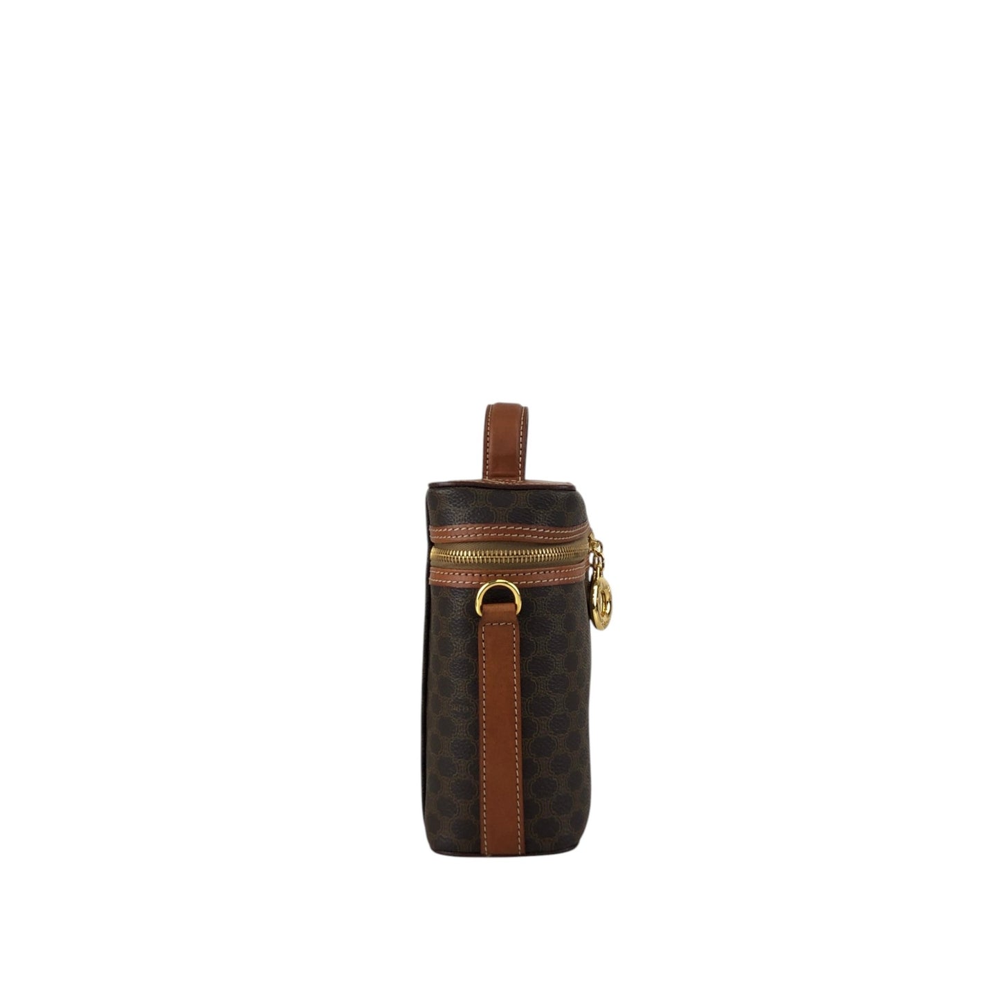 CELINE Macadam Circle Logo Charm Two-way Shoulder bag Vanity bag Brown Vintage 6zcbz5