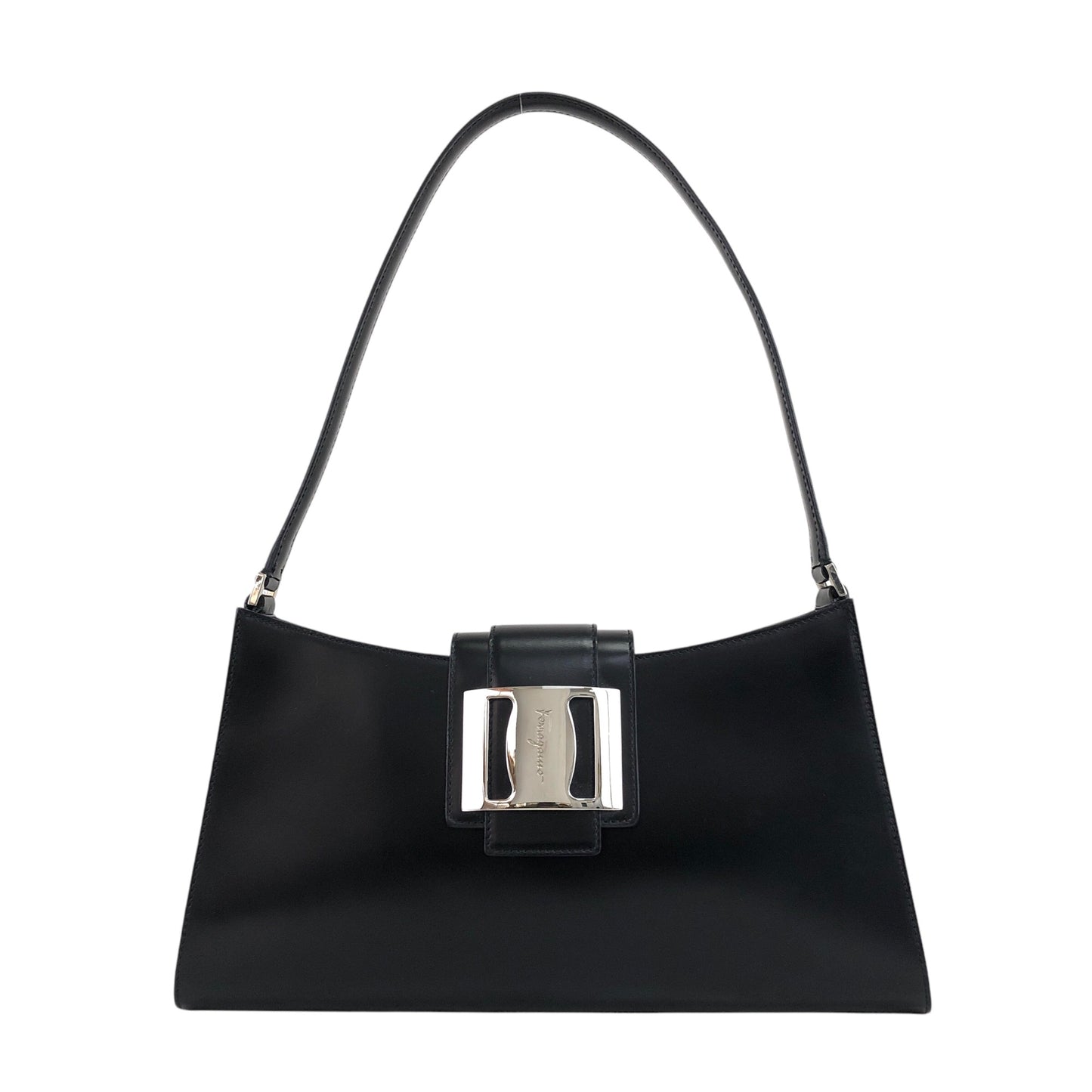 Salvatore Ferragamo Gancini Shoulder bag Black Vintage psuefg