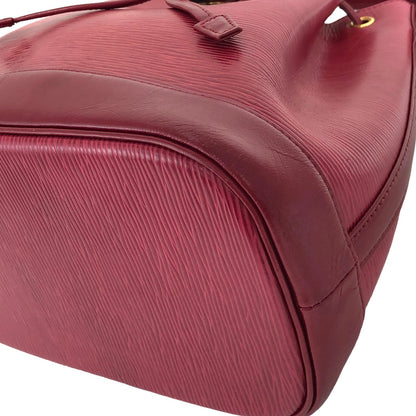 VALENTINO GARAVANI Logo Leather Drawstring Shoulder bag Red Vintage hmfhjg