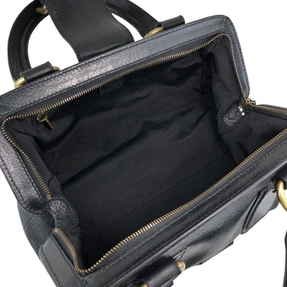 CELINE Front Buckle Small Boston bag Handbag Black Vintage nxugts