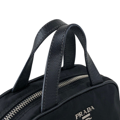 PRADA Logo Small Handbag Black Vintage zh3ngc