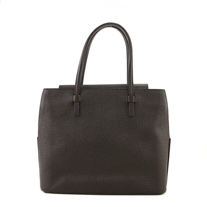 LOEWE Logo Motif Embossed Leather Handbag Brown Vintage k3v6eu