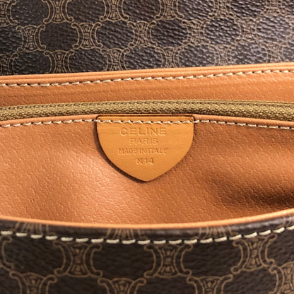 CELINE Macadam Blason Shoulder bag Brown Vintage cwx3rn