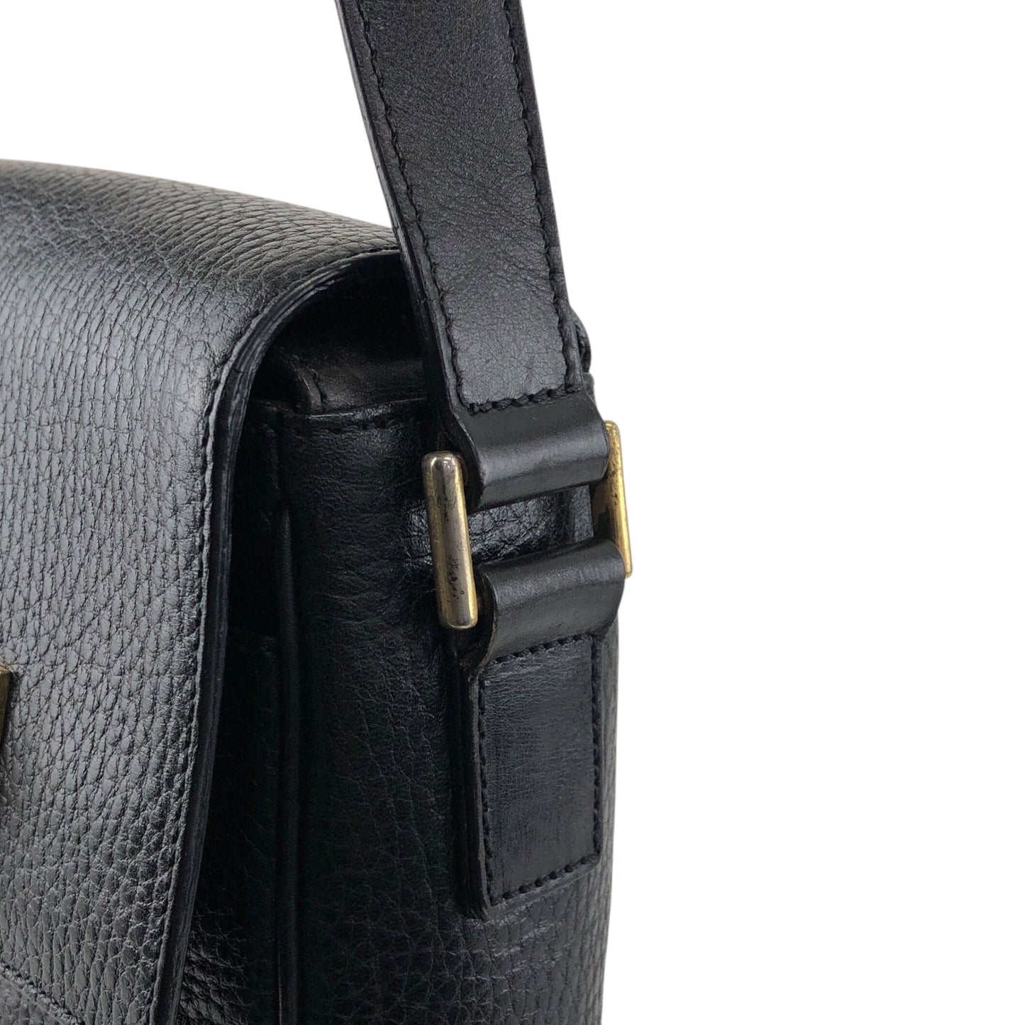 CELINE Gancini Shoulder bag Black Vintage s3twv4