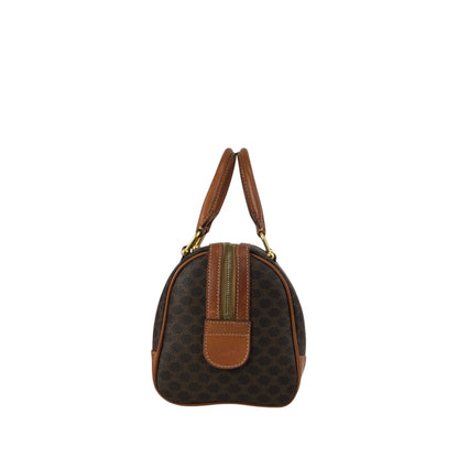 CELINE Macadam Small Boston bag Handbag Brown Vintage 7k24si