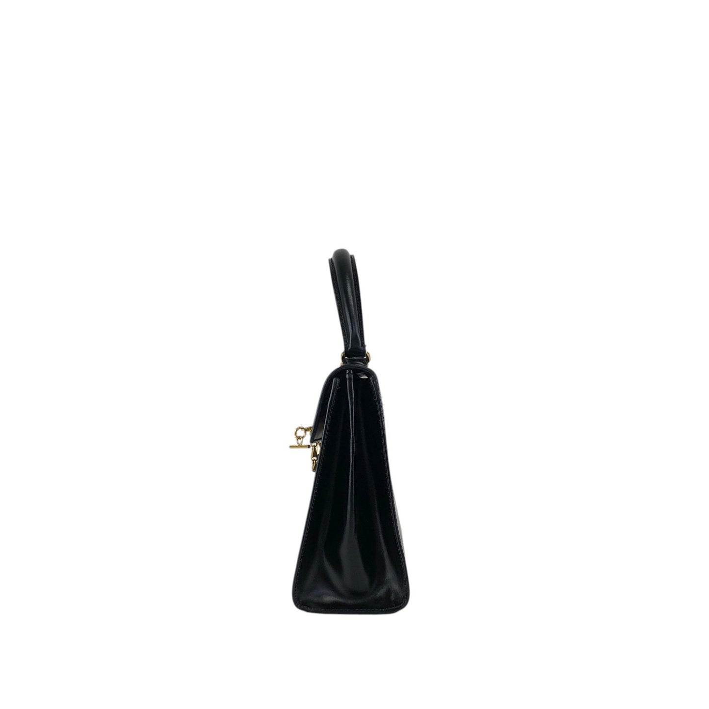 CELINE Gancini Chain Two-way Handbag Shoulder bag Black Vintage ydzyn7