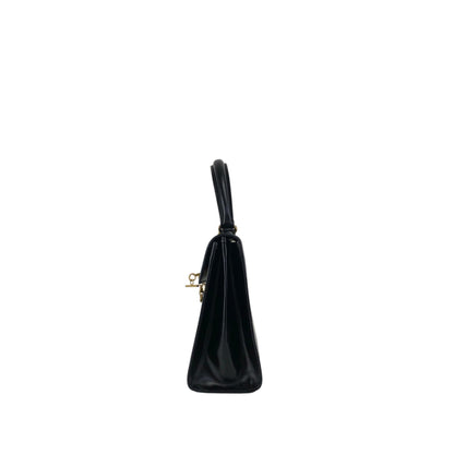 CELINE Gancini Chain Two-way Handbag Shoulder bag Black Vintage ydzyn7