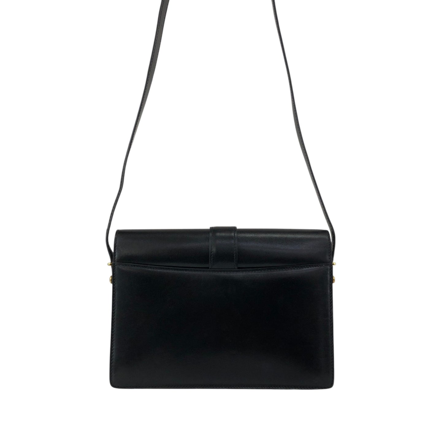 CELINE Horse Bit Shoulder bag Black Vintage 3kmi4e