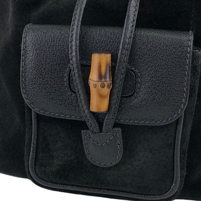 GUCCI Bamboo Backpack Black Vintage r3ax8x