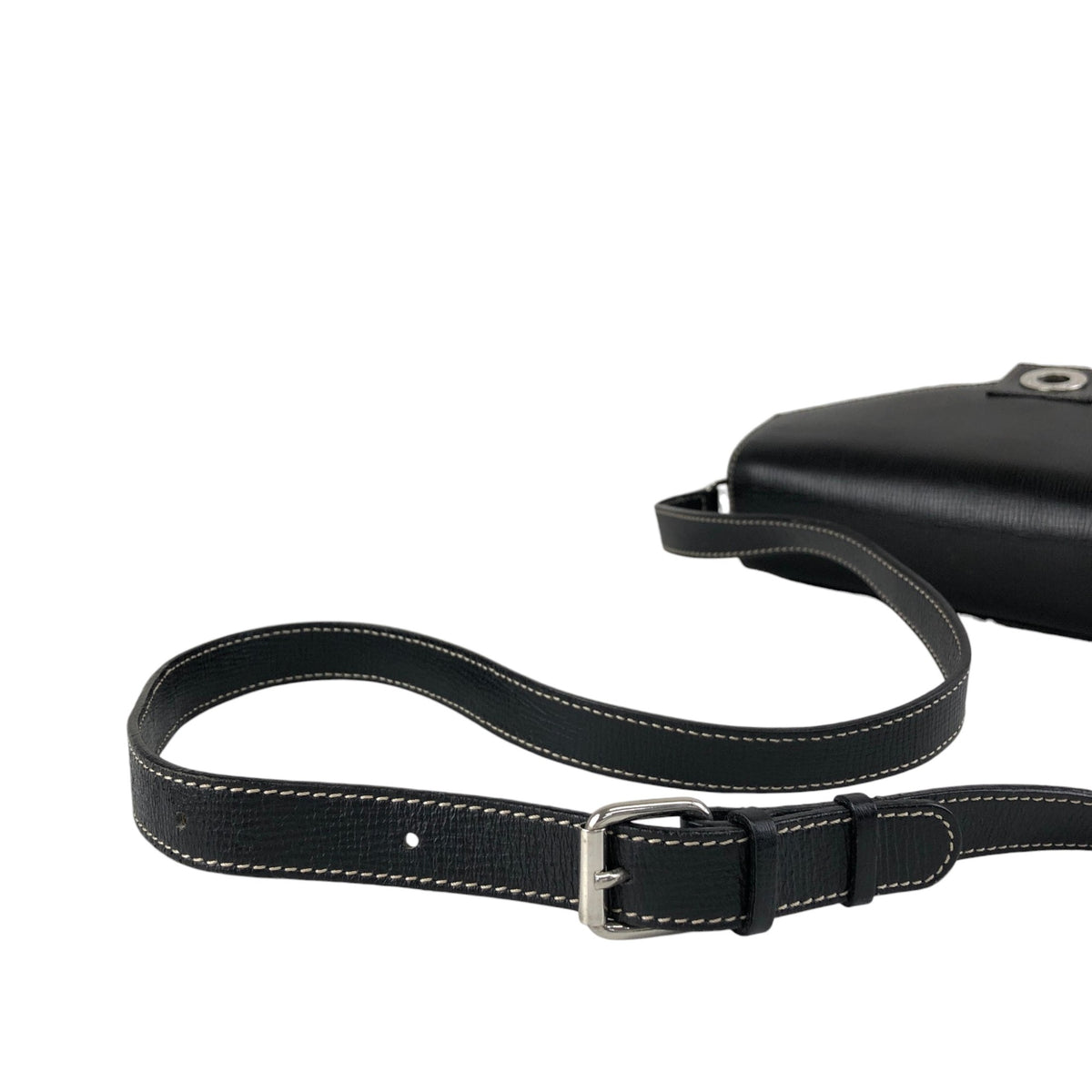 CELINE Circle Logo Shoulder bag Black Vintage e3r52b