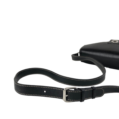 CELINE Circle Logo Shoulder bag Black Vintage e3r52b