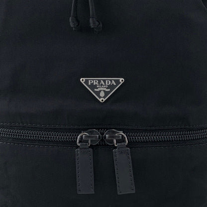 PRADA Tessuto Triangle Logo Drawstring Small Handbag Black Vintage erv6gi
