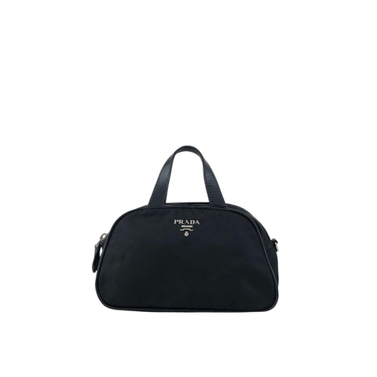 PRADA Logo Small Handbag Black Vintage zh3ngc