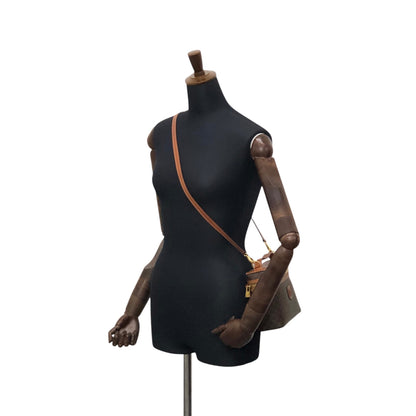 CELINE Macadam Blason Two-way Handbag Shoulder bag Vanity bag Brown Vintage 2h745p