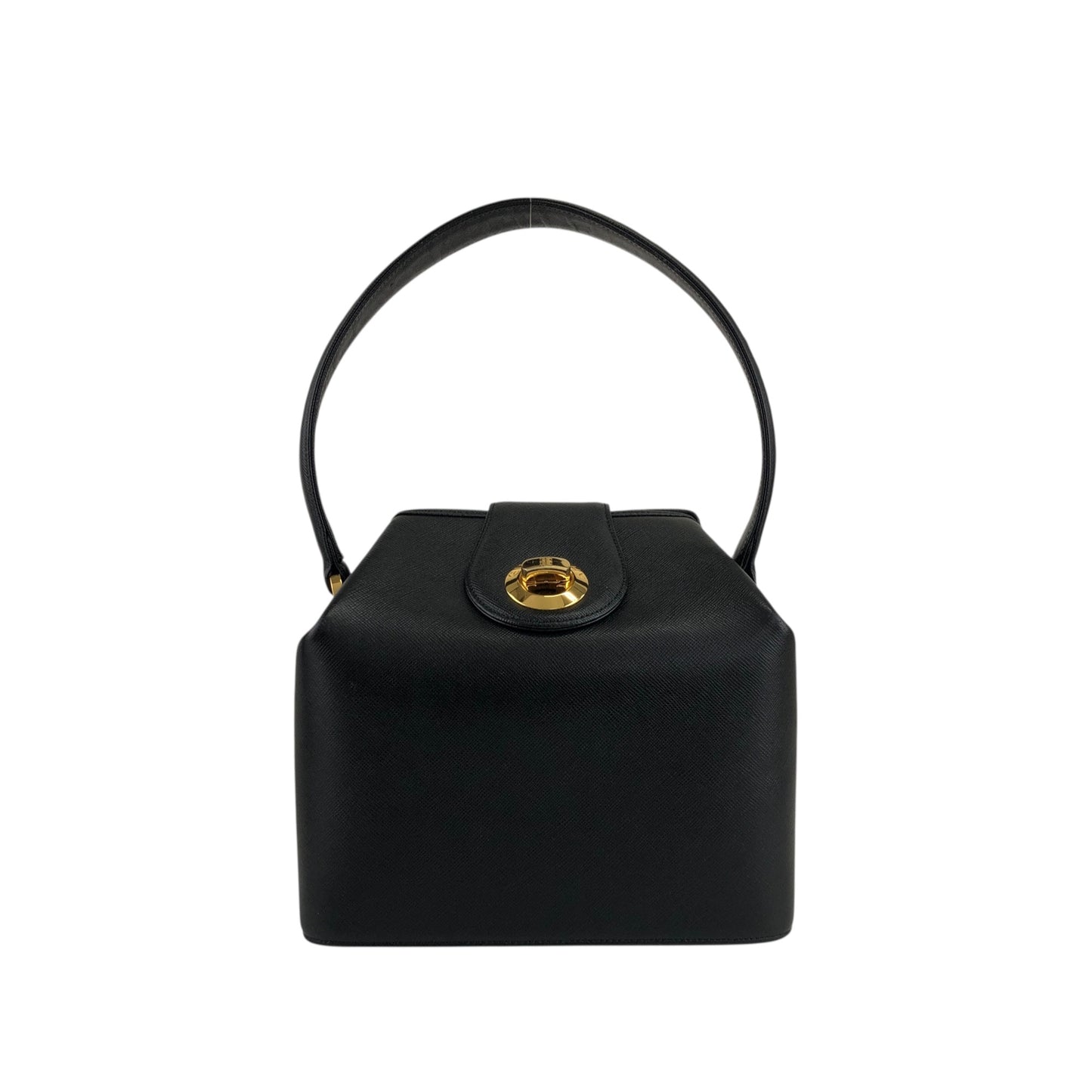 GIVENCHY Turn Lock Handbag Black Vintage zrhm8a