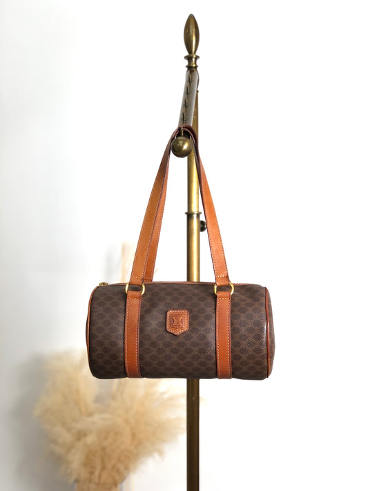 CELINE Macadam Blason Handbag Brown Vintage yfx88s