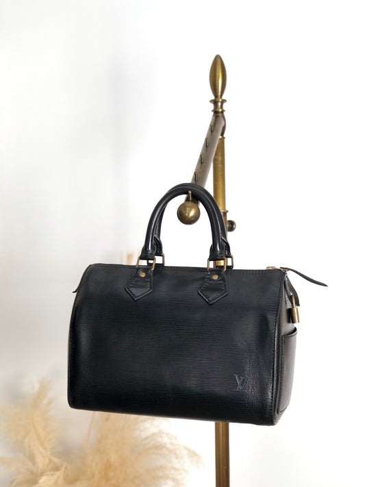 LOUIS VUITTON Epi Handbag Boston bag Black Vintage bria3m