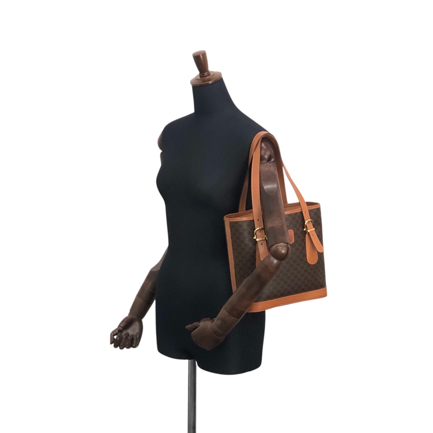CELINE Macadam Blason Handbag Totebag Brown Vintage 8jw5jg