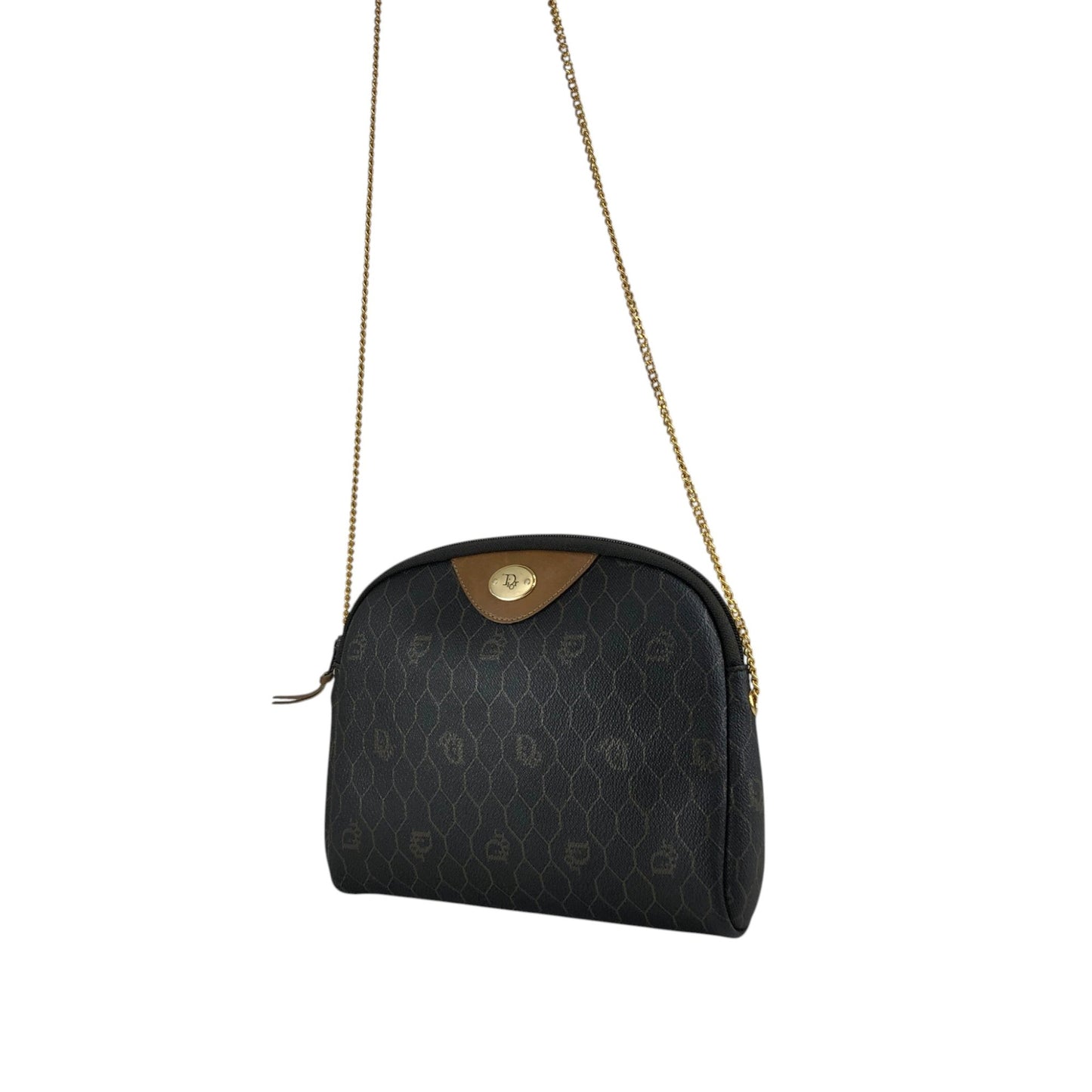 Christian Dior Honeycomb Pattern Small Chain Shoulder bag Black Vintage rd7gwd