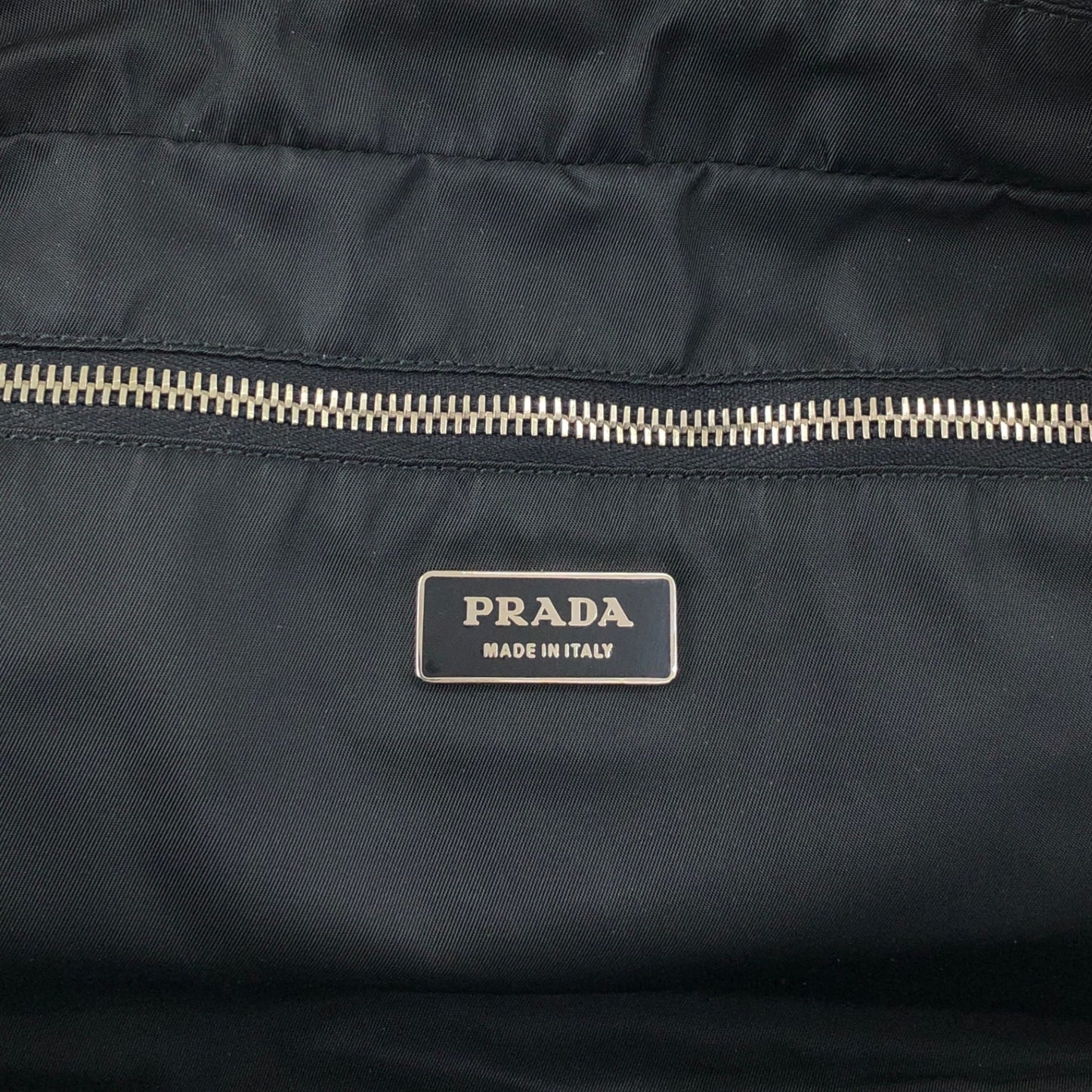 PRADA Tessuto Triangle Logo Padlock Small Boston bag Handbag Black Vintage xxiw34
