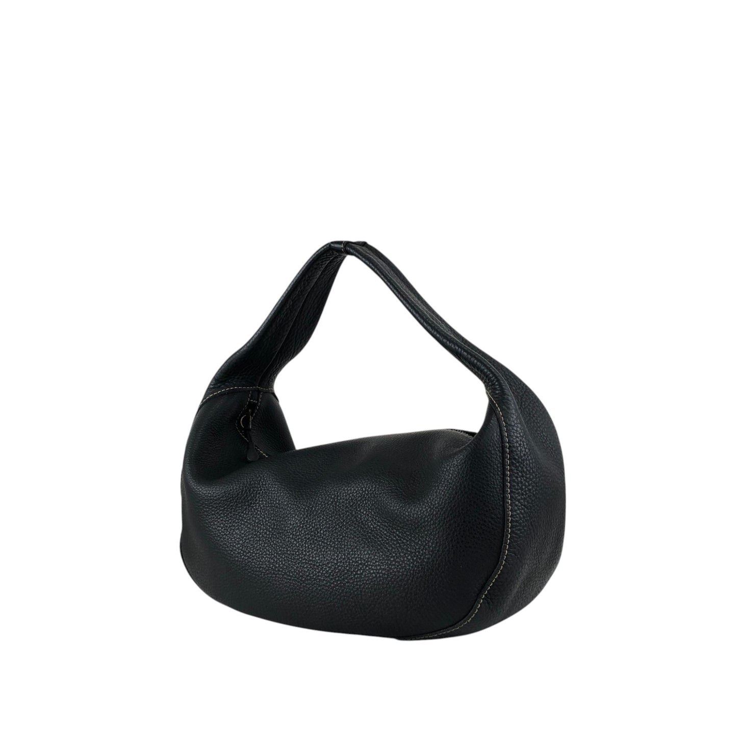 miu miu Logo Embossed Handbag Hobobag Black Vintage 438w43
