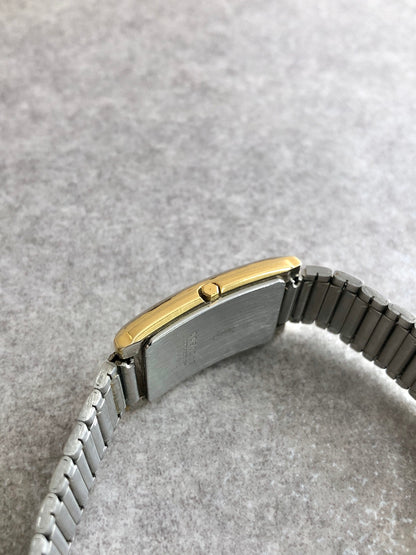Yves Saint Laurent YSL Logo Quartz Watch Silver Vintage ccijzb