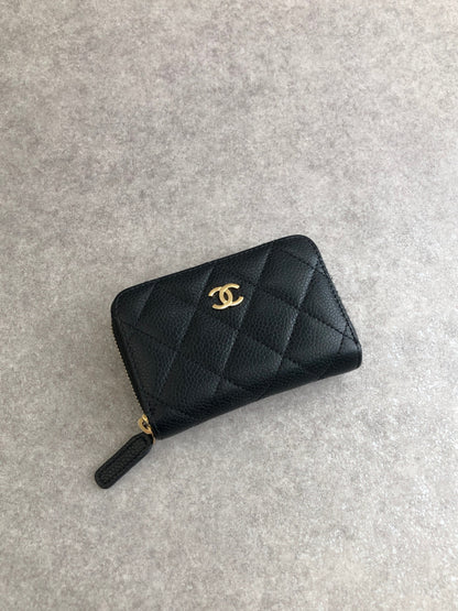CHANEL Coco Mark Coin Purse Black Vintage fputsn