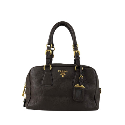PRADA Logo Handbag Shoulder bag Brown Vintage wddeyg