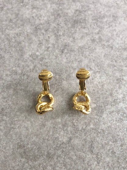 Christian Dior Earrings Gold Vintage nis644