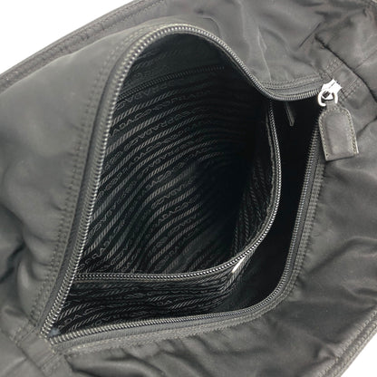 PRADA Tessuto Triangle Logo Totebag Black Vintage rsxruc