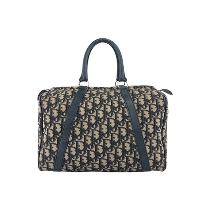 Christian Dior Trotter 波士頓包 手袋 海軍藍 復古 dmrj3p