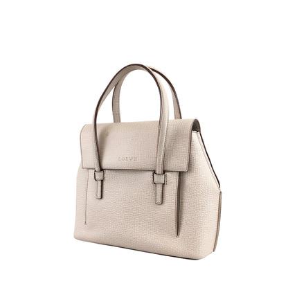 LOEWE Logo Embossed Handbag Ivory Vintage kfsngw