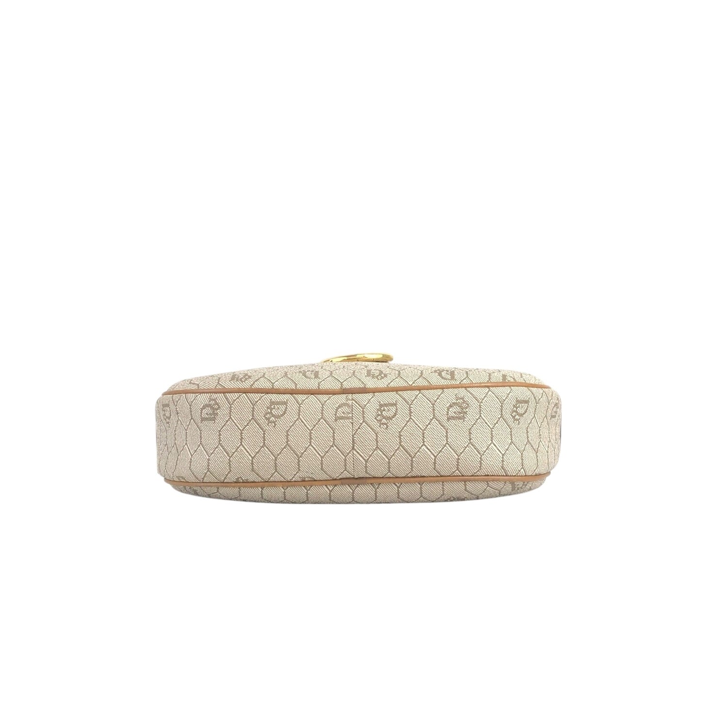 Christian Dior Honeycomb Pattern CD Logo Shoulder bag Beige Vintage 4axxsb