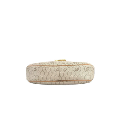 Christian Dior Honeycomb Pattern CD Logo Shoulder bag Beige Vintage 4axxsb