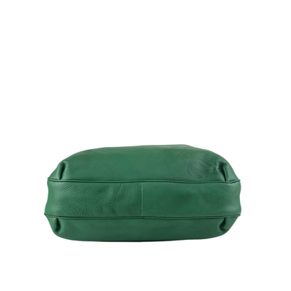LOEWE Anagram Drawstring Shoulder bag Green Vintage 4p76em