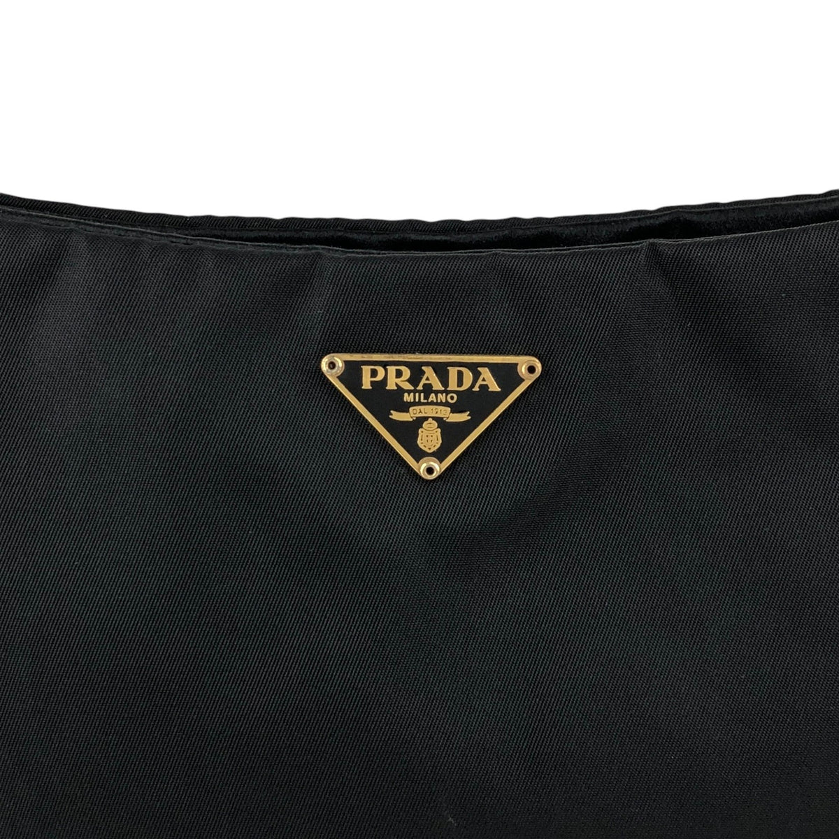 PRADA Tessuto Triangle Logo Chain Shoulder bag Black Vintage z4kic8