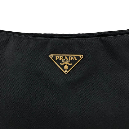 PRADA Tessuto Triangle Logo Chain Shoulder bag Black Vintage z4kic8