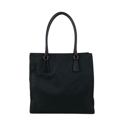 PRADA Tessuto Triangle Logo Totebag Black Vintage hp25fh